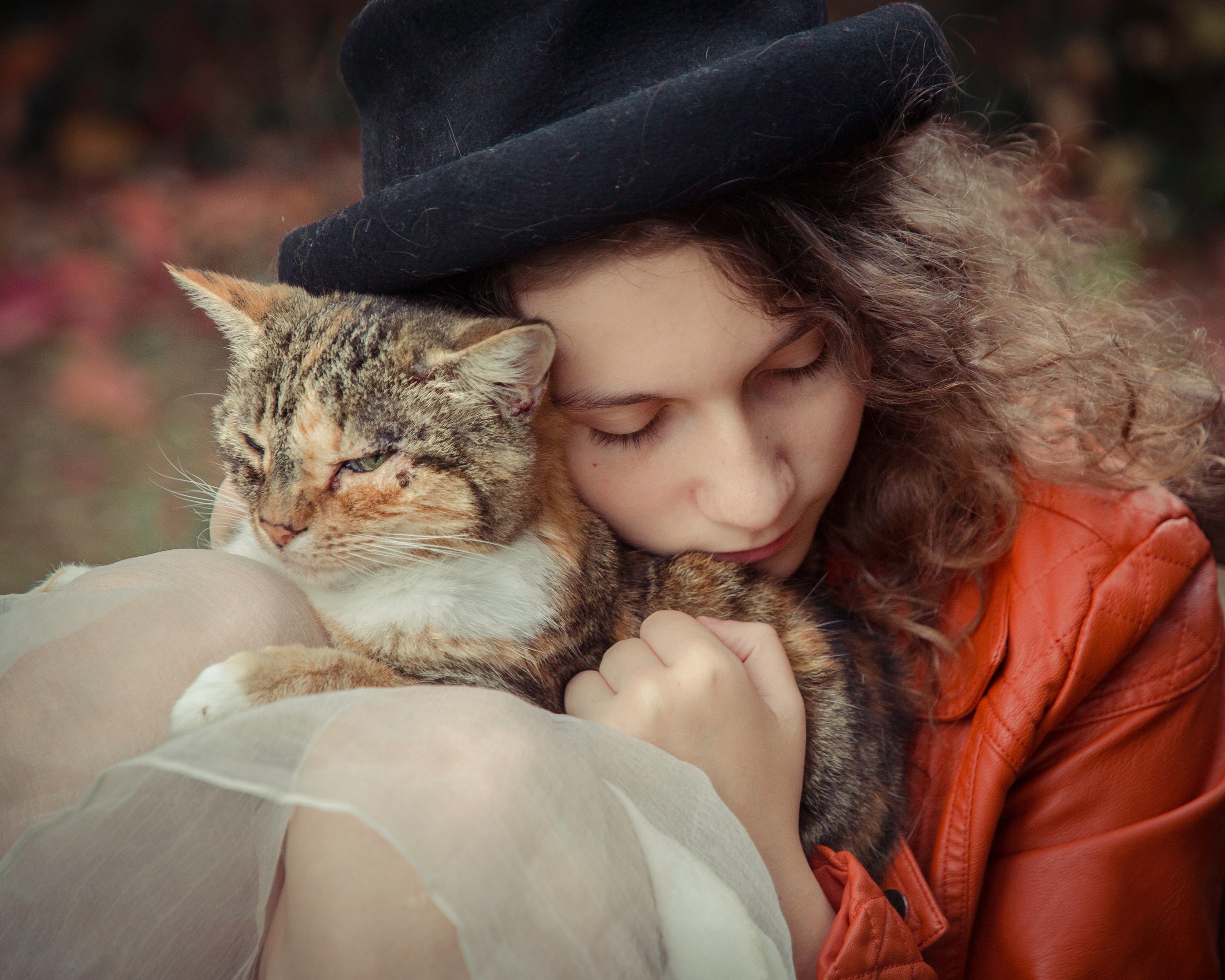 portrait fillette avec chat