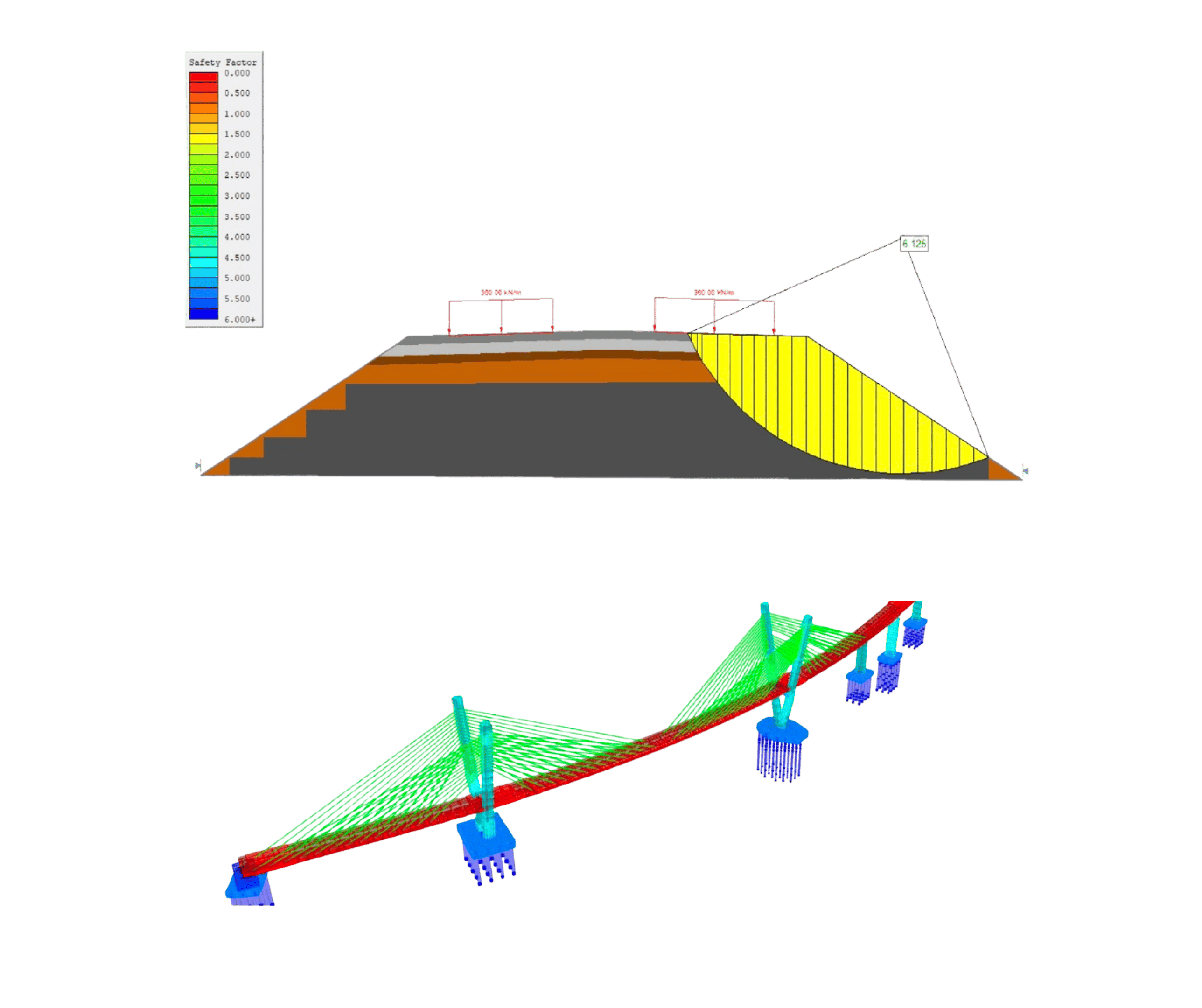 Modelado estructural de puente atirantado