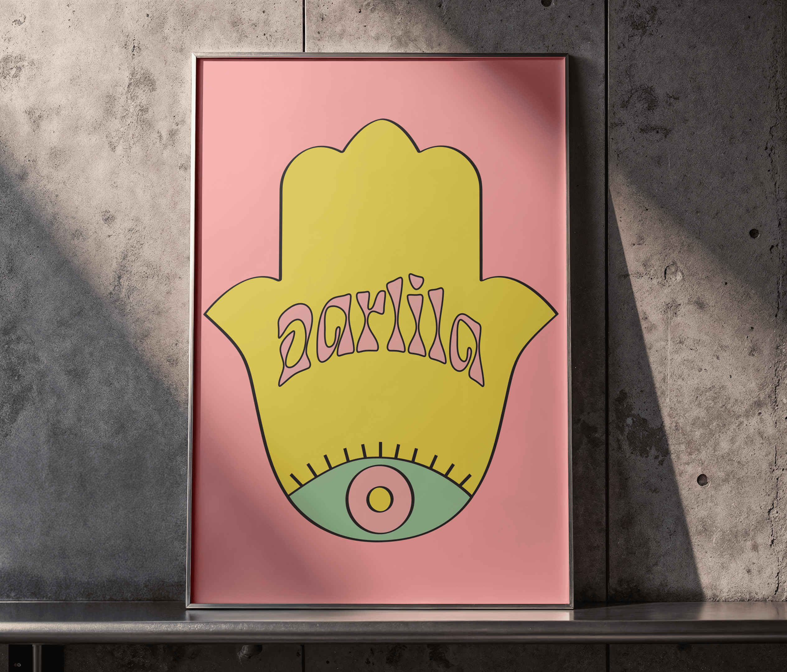 Application du logo Darlila sur une toile rectagulaire 