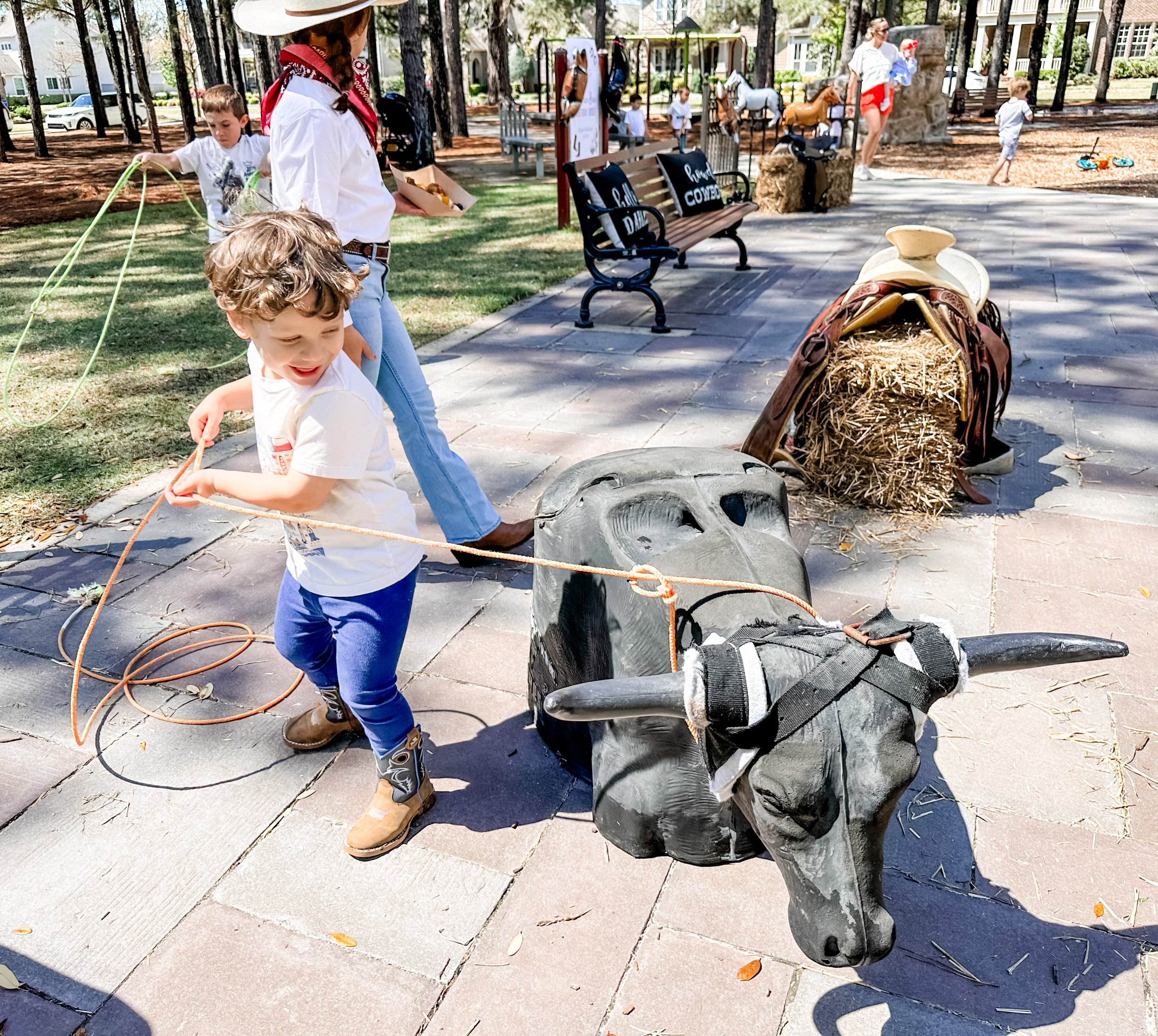 Roping the Steer Dummy after Roping Lessons