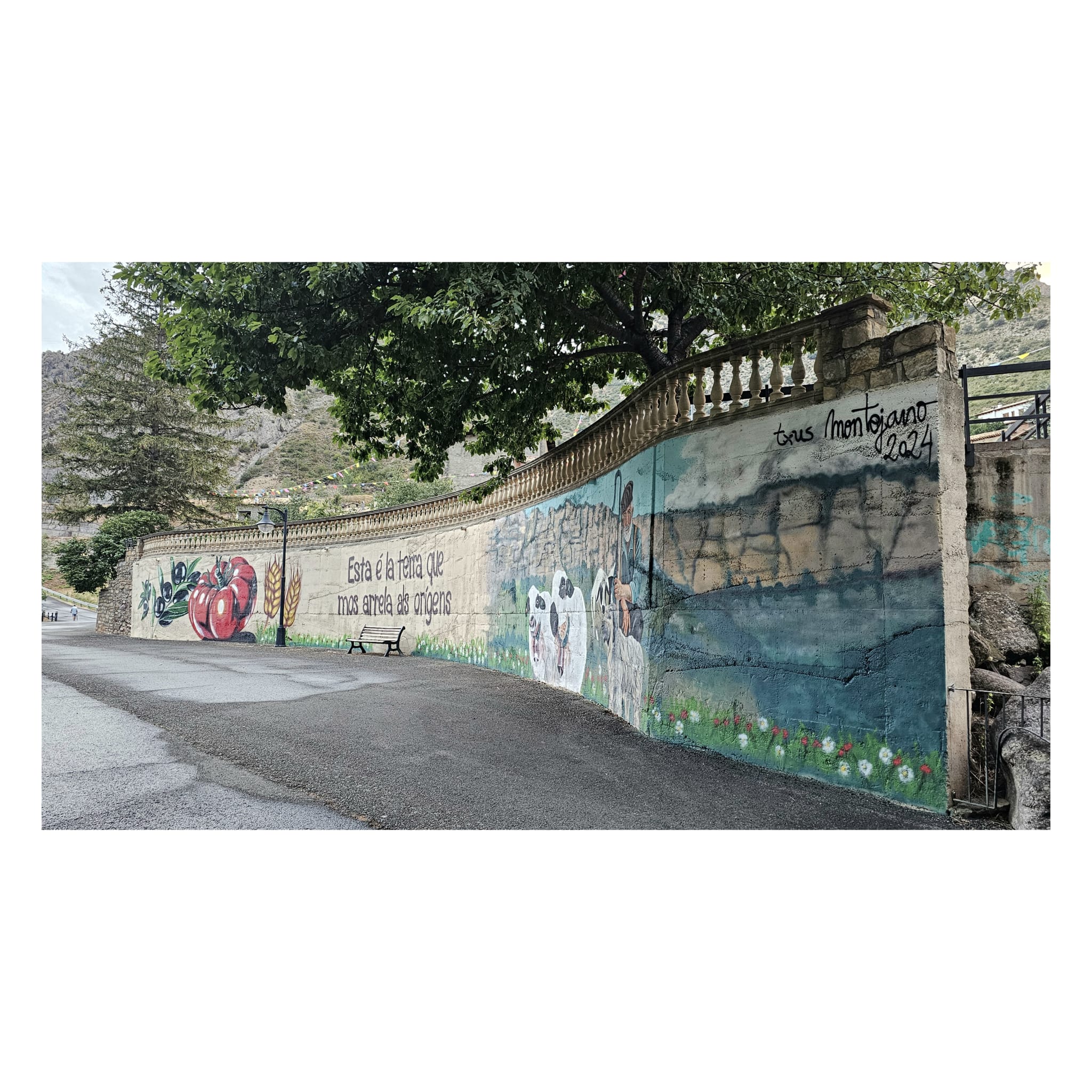 Mural next to the Embassament de Sopeira photographed by NIKORU