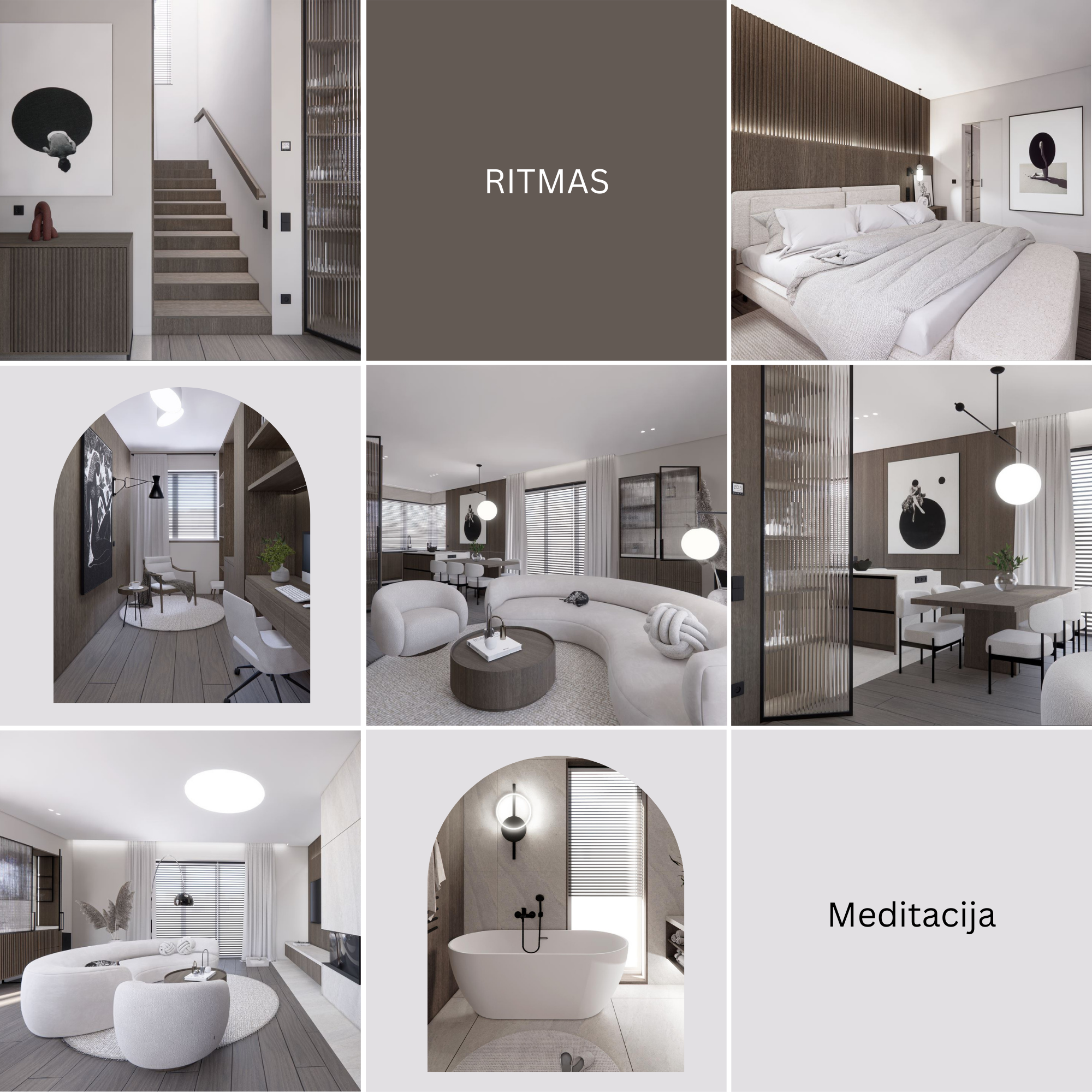 interjero dizaino techniniai brėžiniai – baldų išdėstymo sprendimai