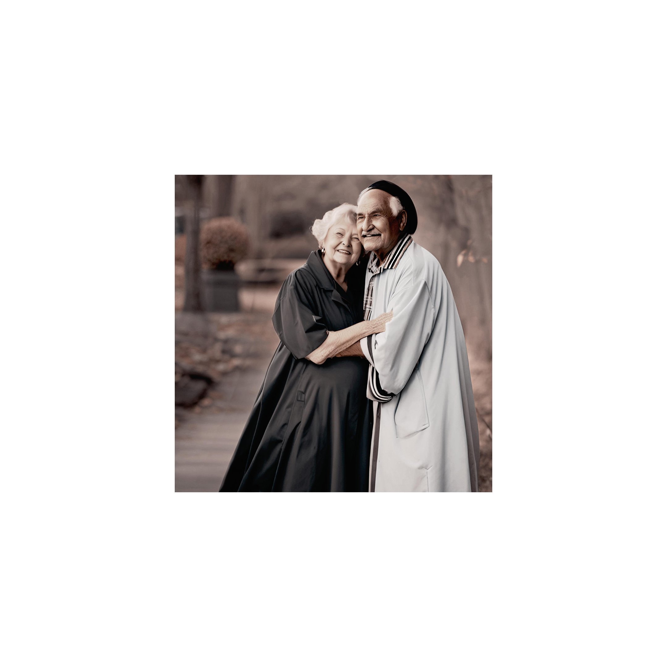 a man and woman in black and white robes