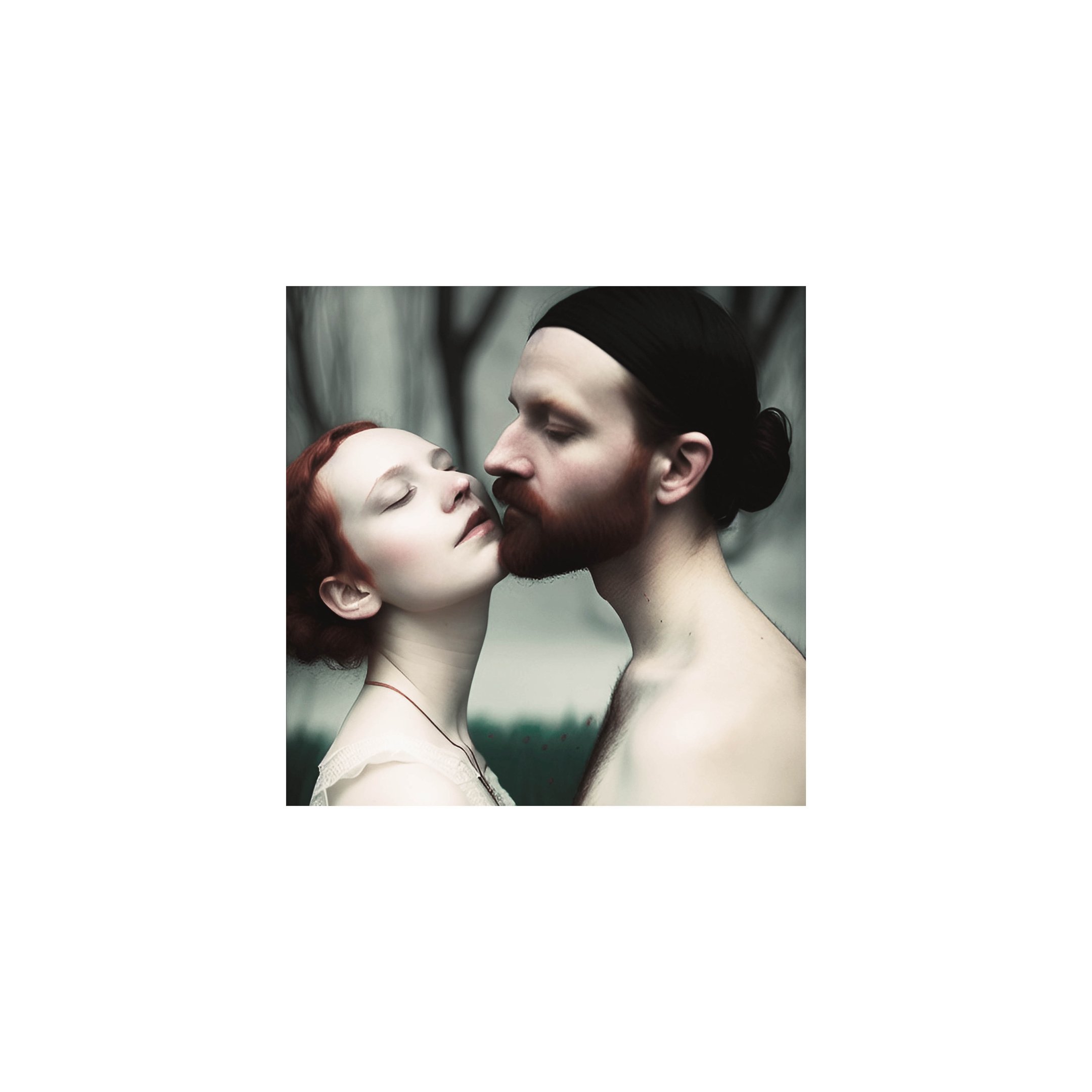a man and woman kissing in a photo