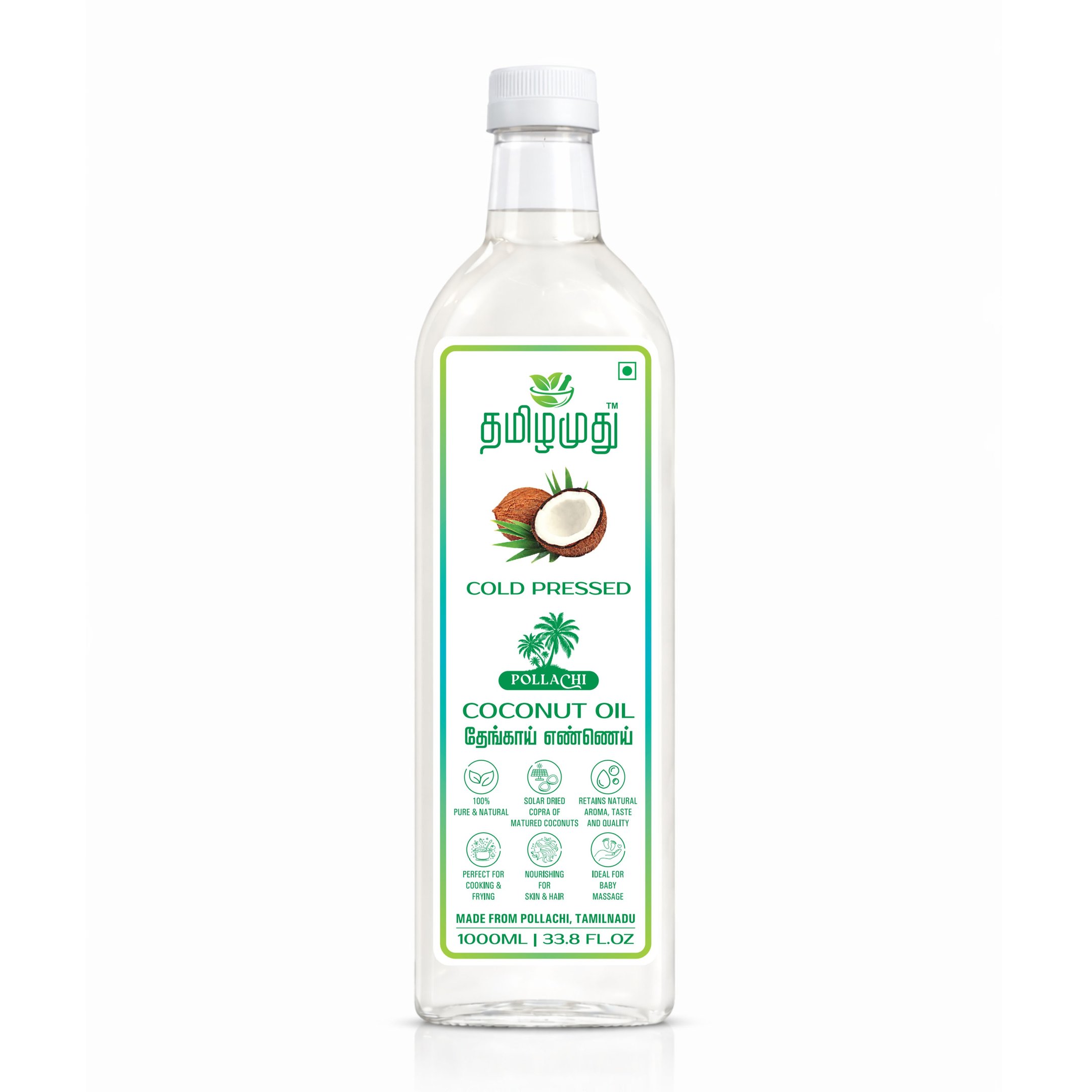 Tamilamuthu Pollachi Coconut Oil 1 Litre Bottle