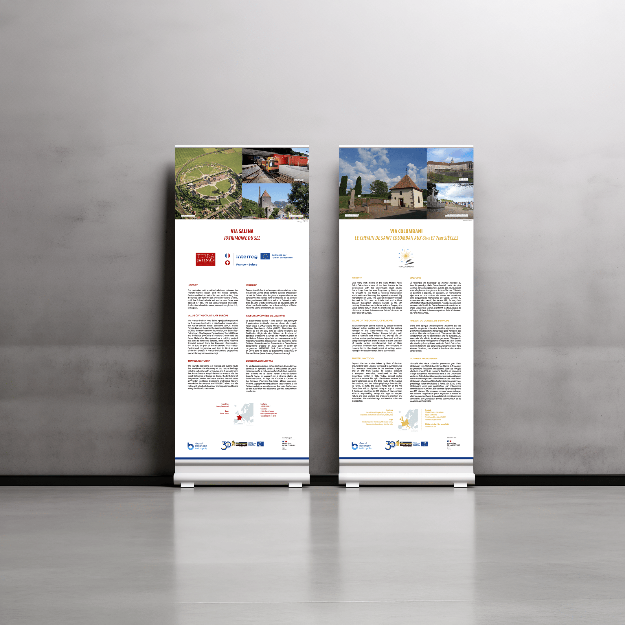 Création de rolls-ups pour événement Carrefour des Itinéraires Culturels