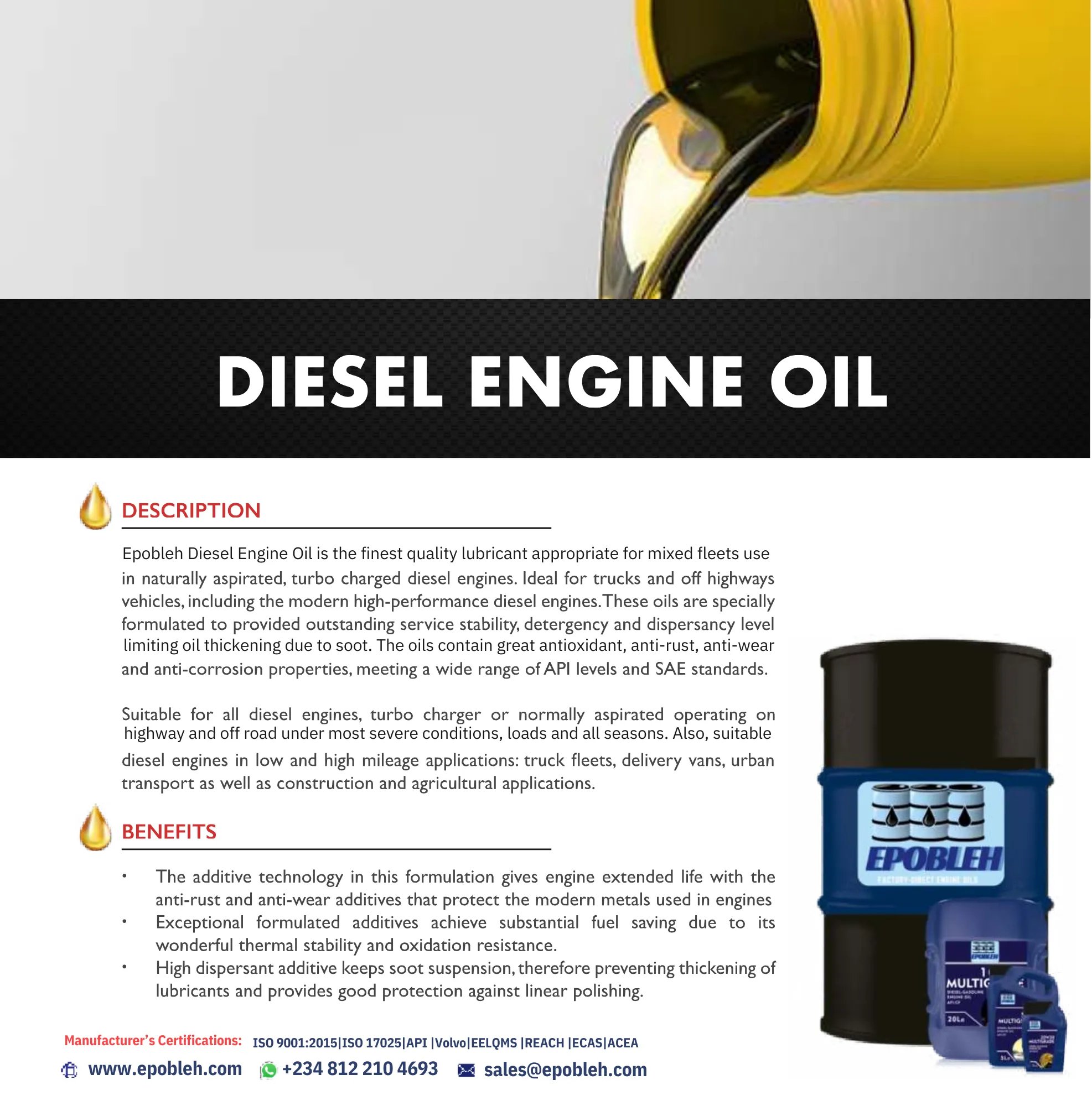 Heavy-duty diesel engine oil manufacturer