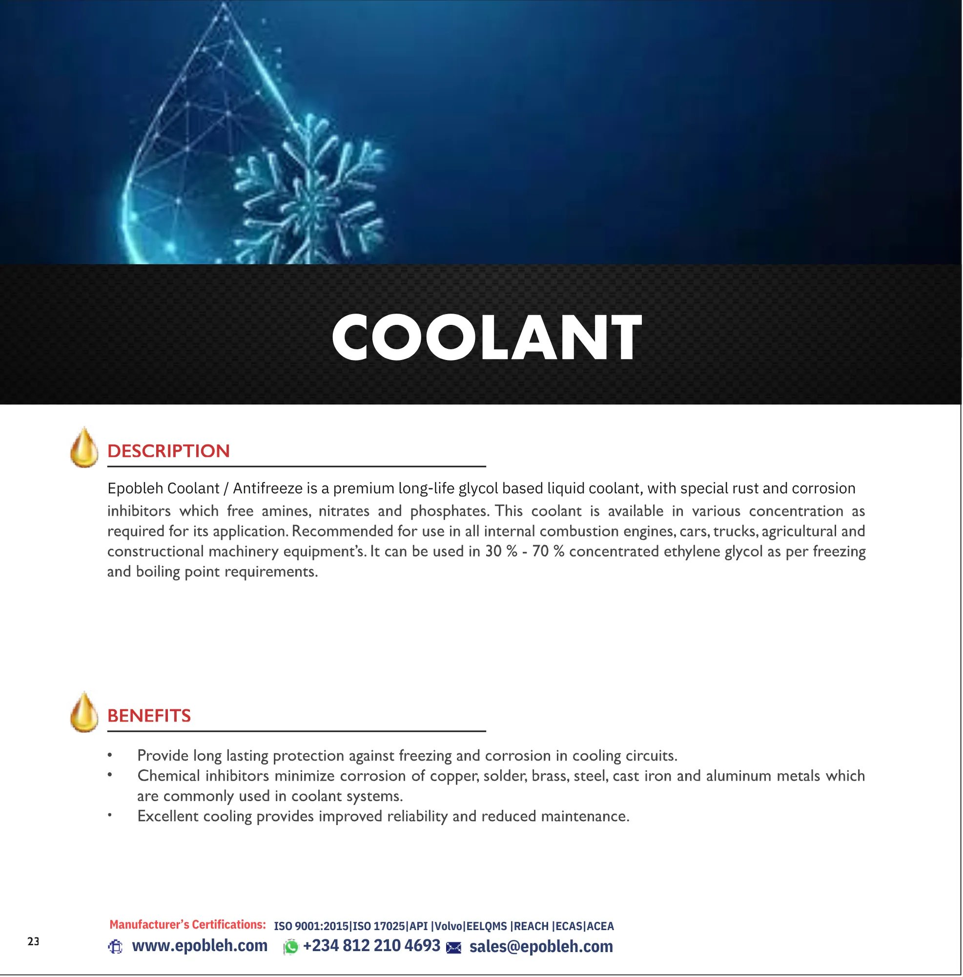 High-quality coolant UAE