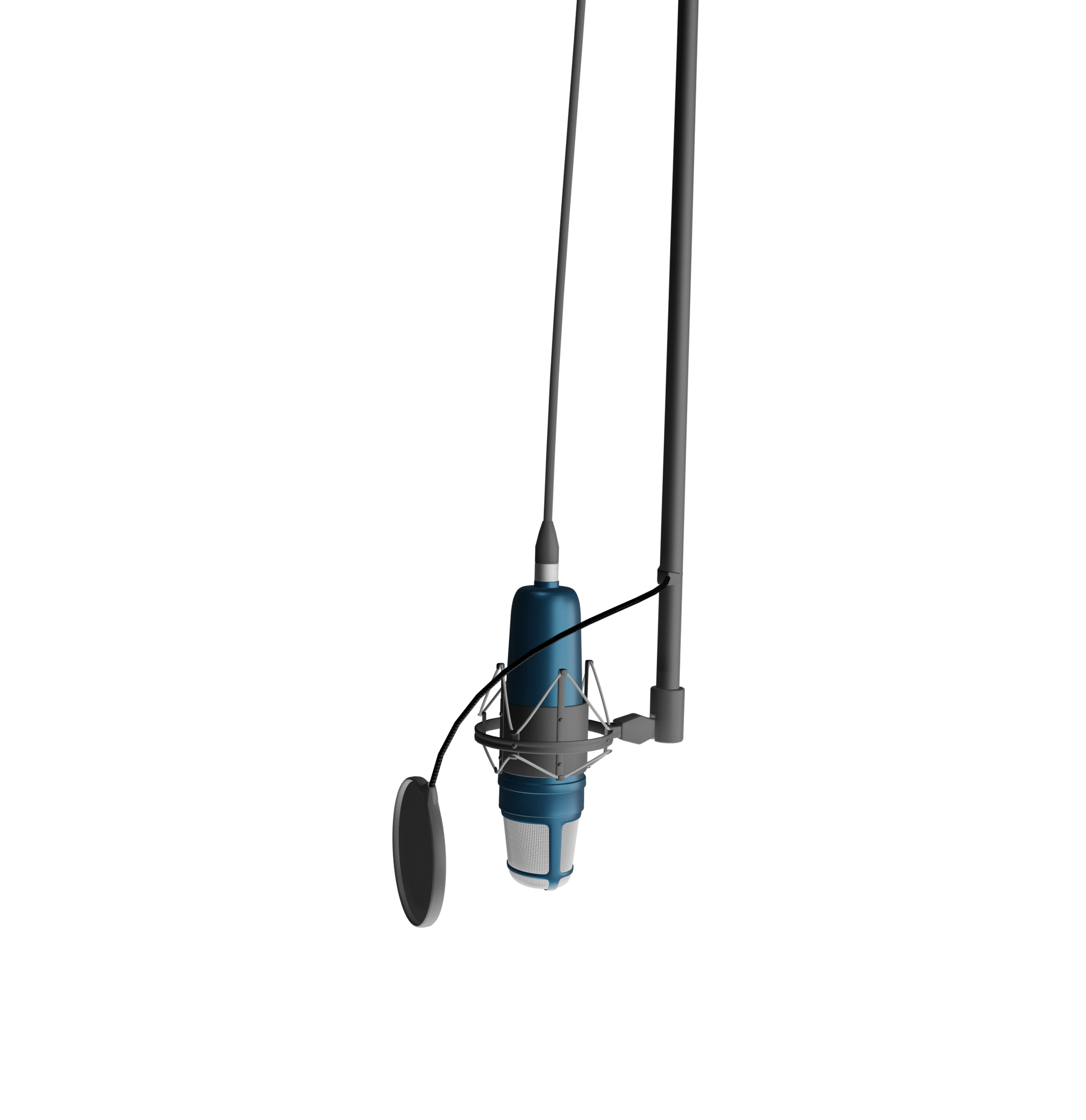 a blue microphone