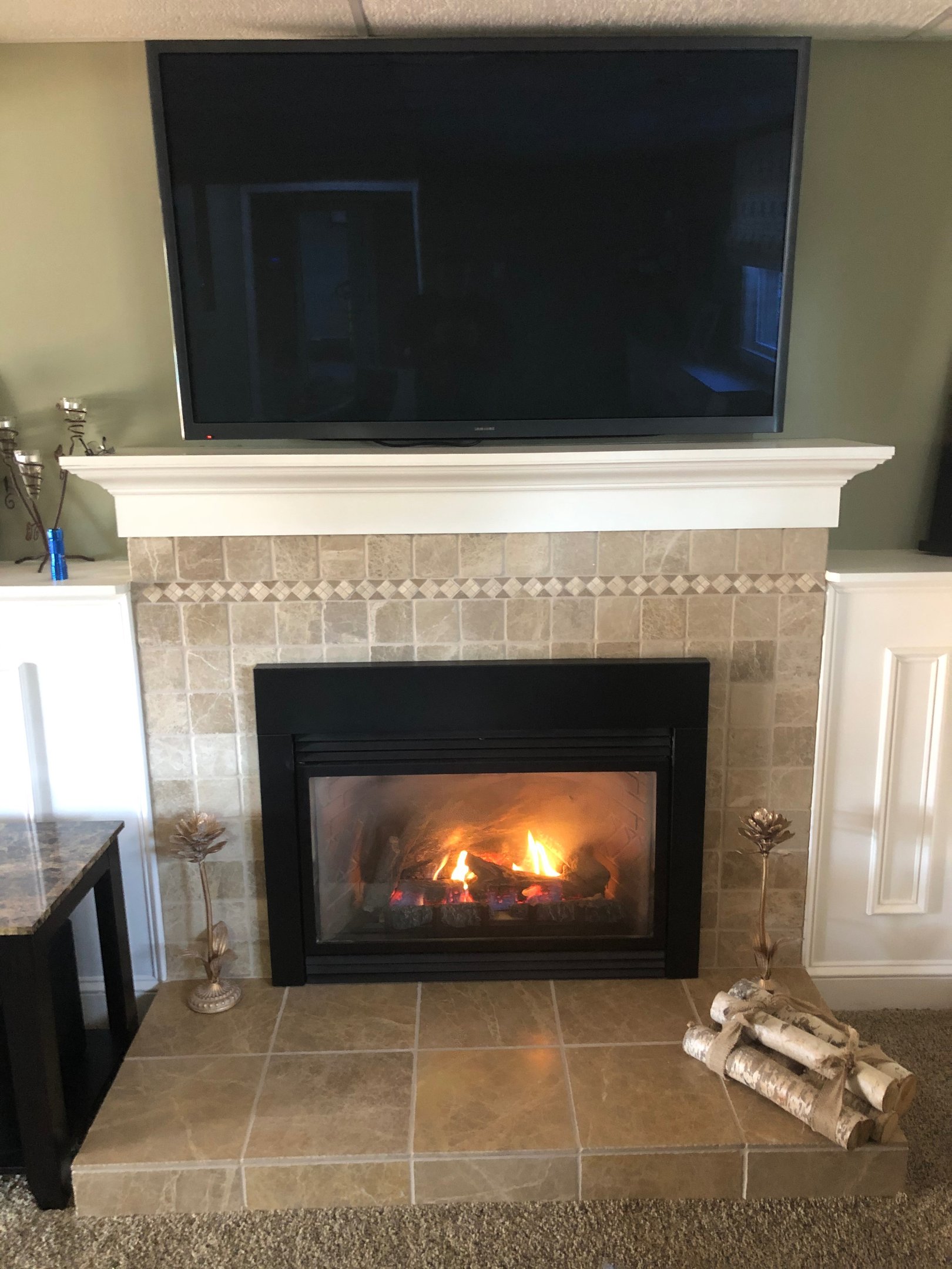 Custom Fireplace, Mantel and Hearth
