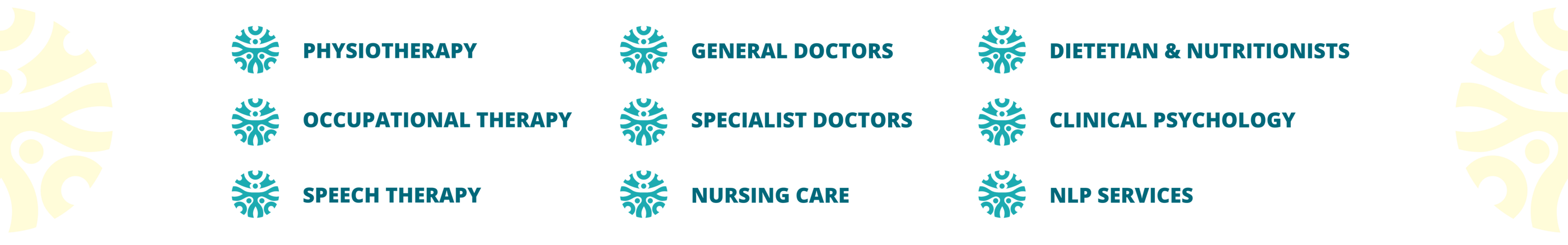 A list of various medical services provided by Synthesis Clinic.