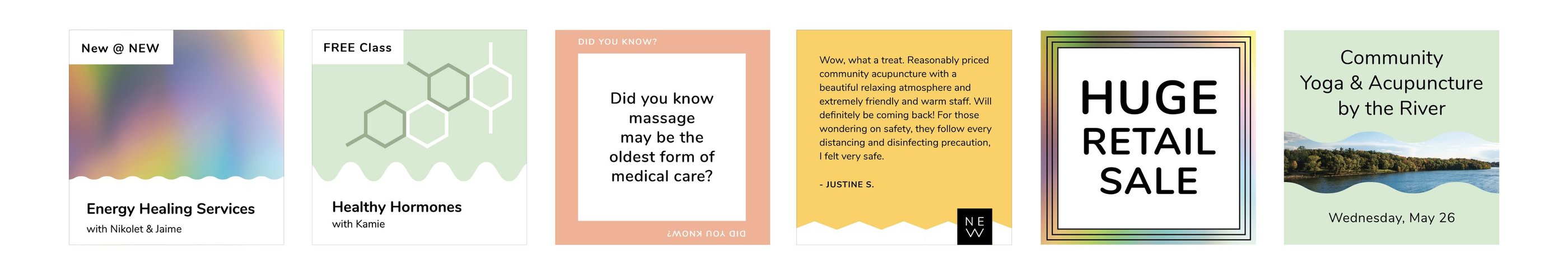 Social Media Design and Planning Posts for a Wellness Acupuncture Clinic