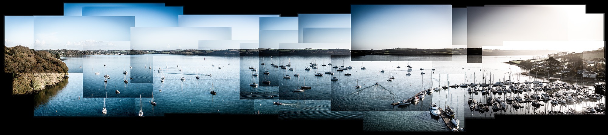 A joiner composition of Carrick Roads in Cornwall