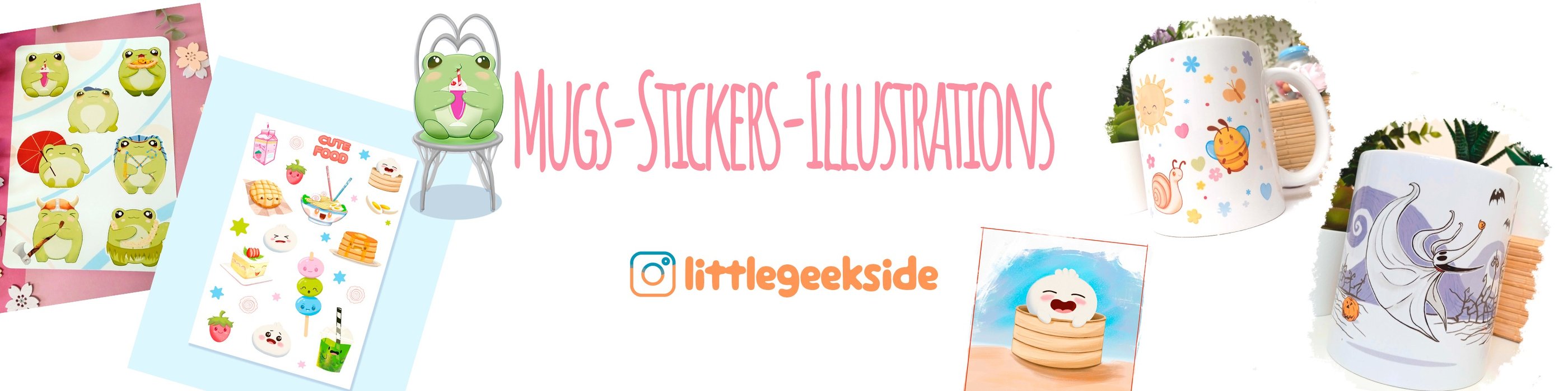 Little Geek Side collection de stickers et mugs céramiques personnalisés