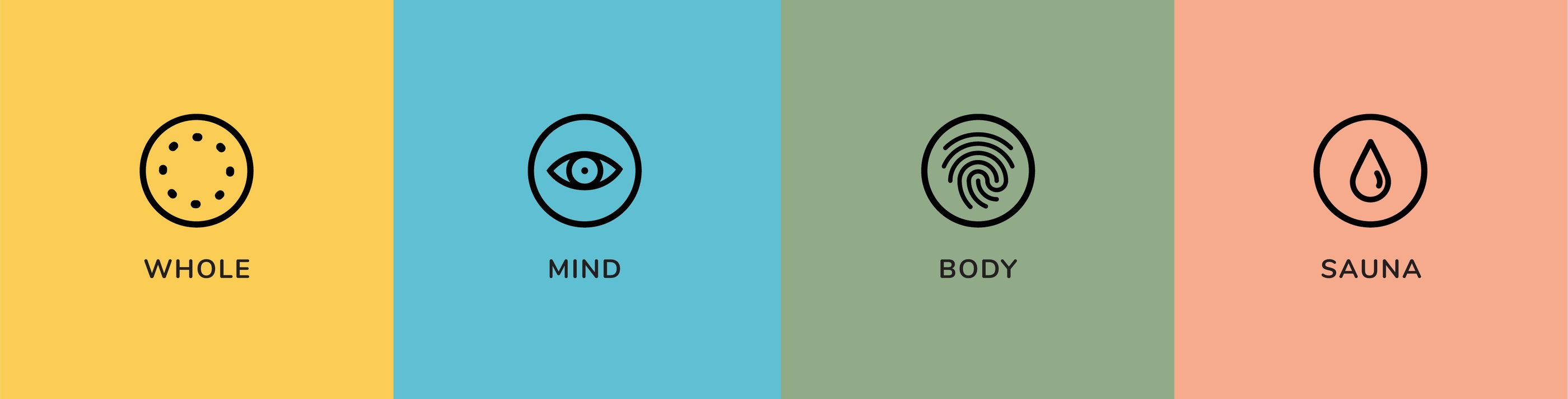 Whole Body Mind Sauna brand icons