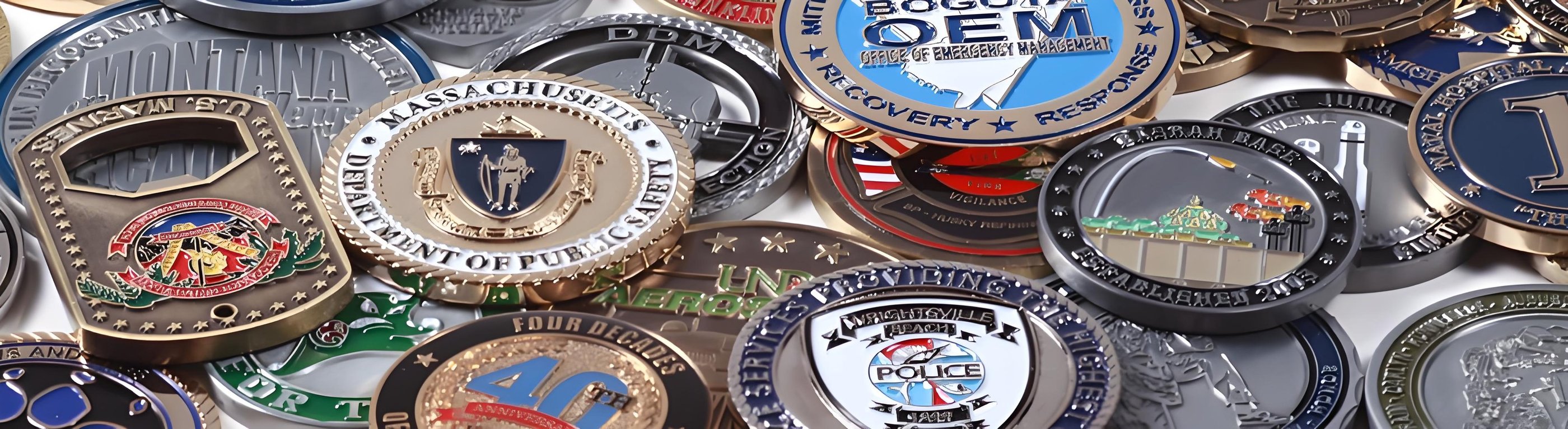 Custom challenge coins with different finishes