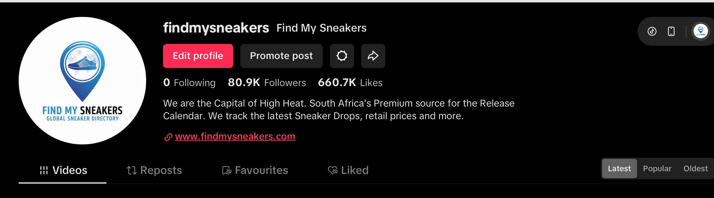 find my sneakers TikTok account 80k followers