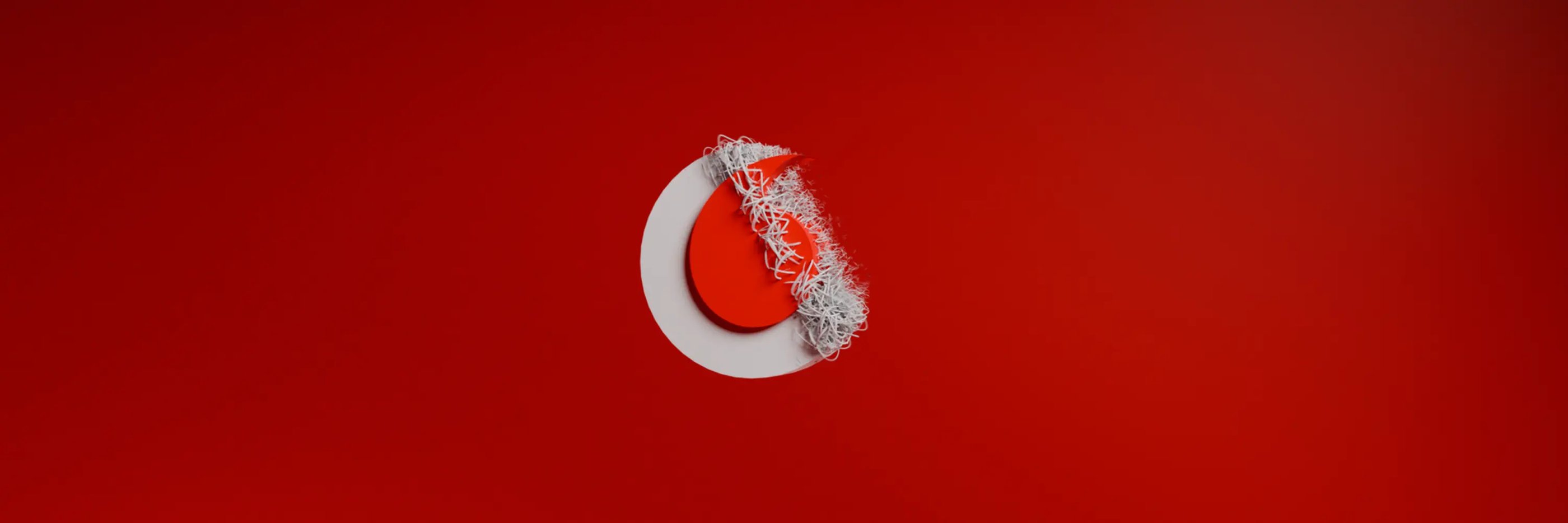 Vodafone logo on a red background