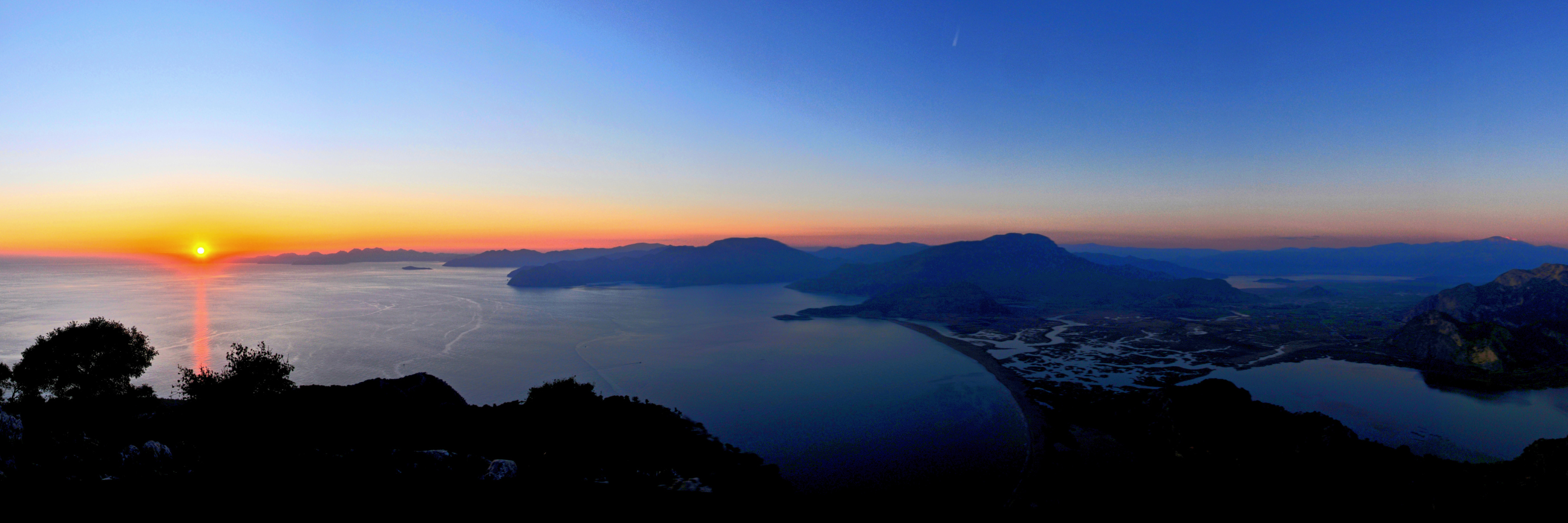 a sunset over İztuzu Beach