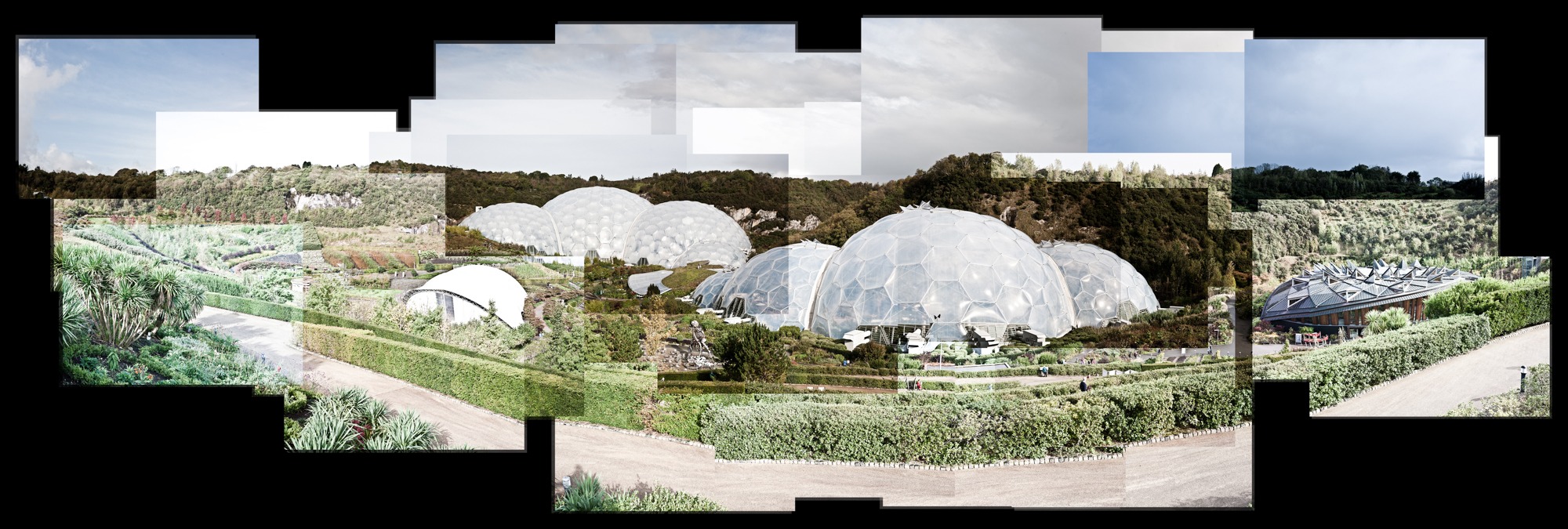 A joiner composition of the Eden Project in Cornwall