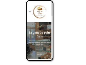 page accueil l'Art du pain une image du site mobile