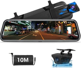 Jansite 10" Mirror Dash CCM Cámara Frontal de Coche Pantalla Táctil retrovisor
