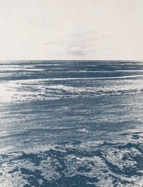 Tirage cyanotype viré au café Etch a sketch 2 en vente