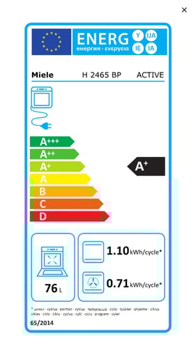 Energielevel vom Miele H 2465 BP