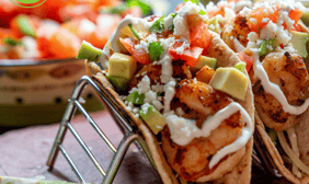 a slice of vegan taco