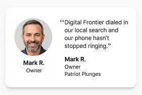 a man with a with a review about Digital Frontier Marketing