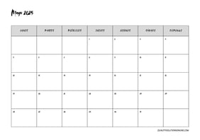 Calendario mayo minimalista para imprimir gratis 