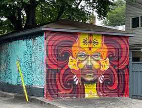 Mural on garage - Toronto west end