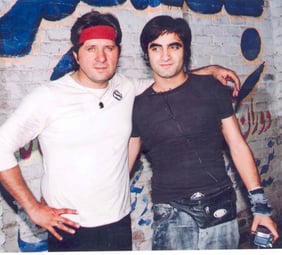 Naghman Saleem with Actor Arbaz Khan During Shoot of Sata Meena Zama Jawand Dey (2009)