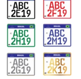 Placas padrão Mercosul para motos Hortolândia