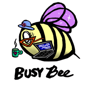hunnie bumble, hunnie, busy bee, coffee, cute