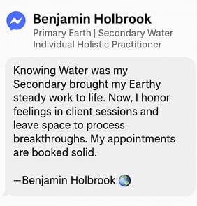 Testimonial for Earth + Water Archetype: A coach shares how embracing Water helped her lead soulful group work with full flow