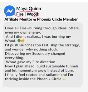 Maya turned burnout into sustainable growth by aligning her Fire with Wood strategy.