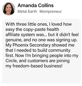 Mompreneur with three little ones trades copy-paste strategy for Phoenix-aligned community building—now thriving through free