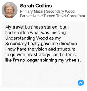 Retired nurse turns travel consultant after discovering her Secondary Wood archetype—channeling vision into aligned strategy