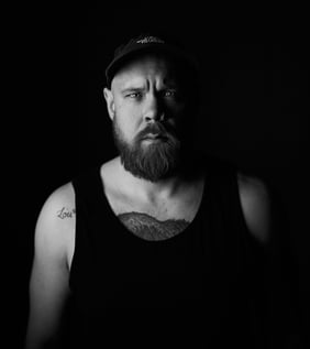 Arvid Hallagard, vocalist of the Swedish stoner rock band GREENLEAF
