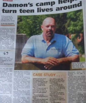 newspaper story about teencamps-uk