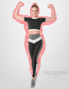 a lady flexing after losing weight
