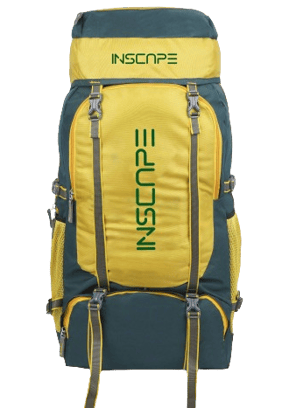 unique color combination trekking bags with sturdy stitching and yellow and green color bag