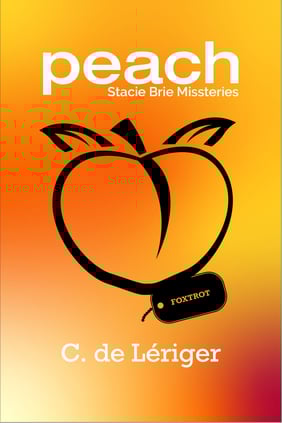 a book cover with a peach illustration on the front