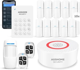 AGSHOM , Kit Alarma casa 15 Pack con App, Compatible con Alexa