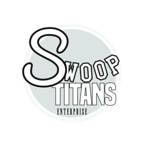 Swoop Titans Logo in black white and grey