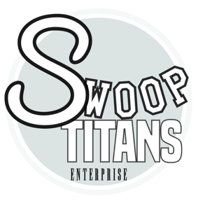 Swoop Titans Logo in black white and grey