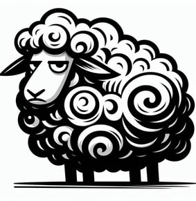 Stylized sheep on a white background
