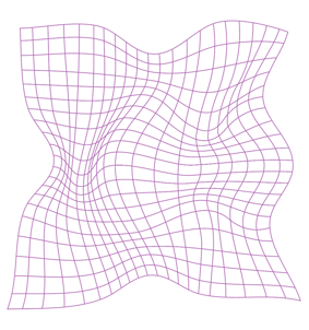 a purple and black square shaped object with a grid of lines and a grid of