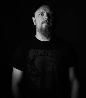Sebastian Olsson, drummer of the Swedish stoner rock band GREENLEAF